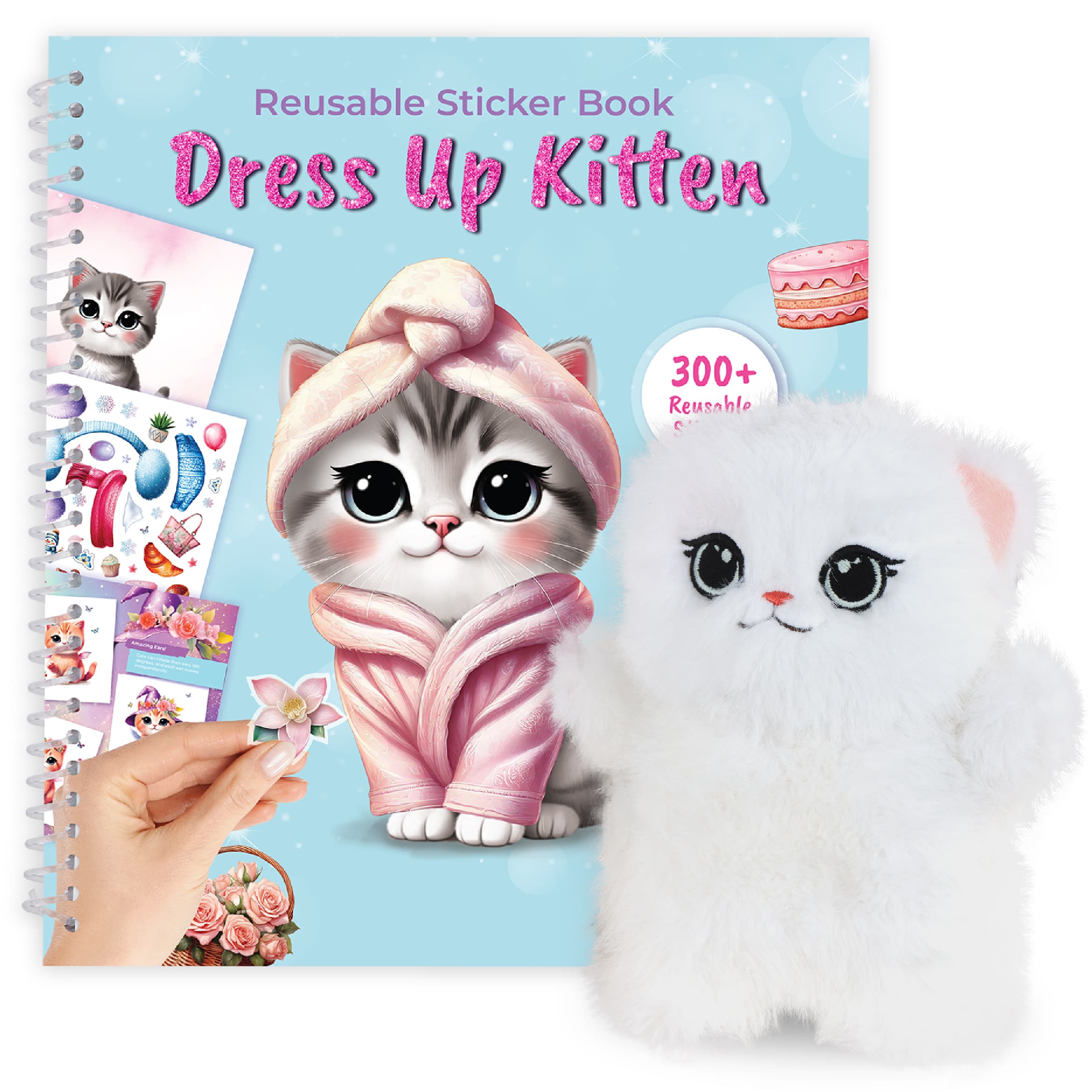Dress Up Kitten Sticker Book · with Plush Toy