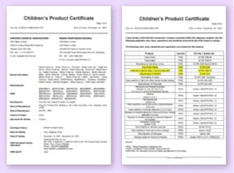 ASTM F963 children's product certificate
