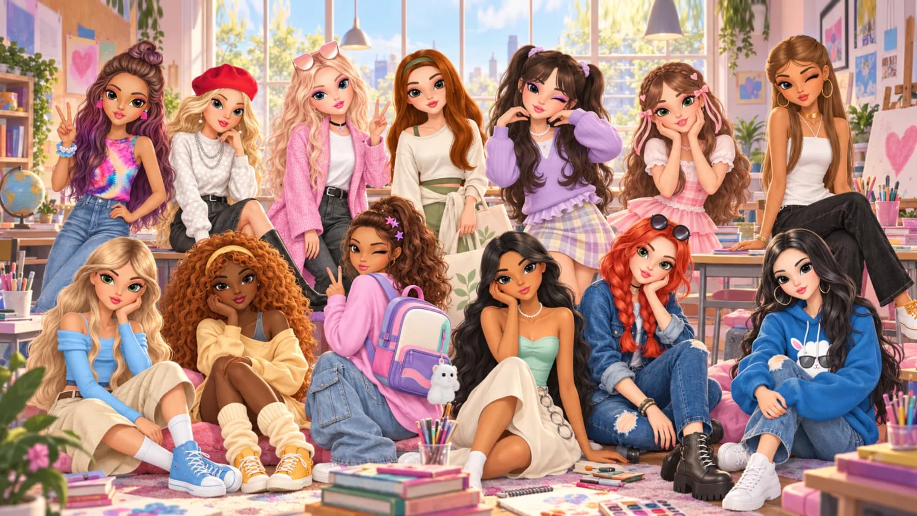 The BSCOOL girls together in their art studio